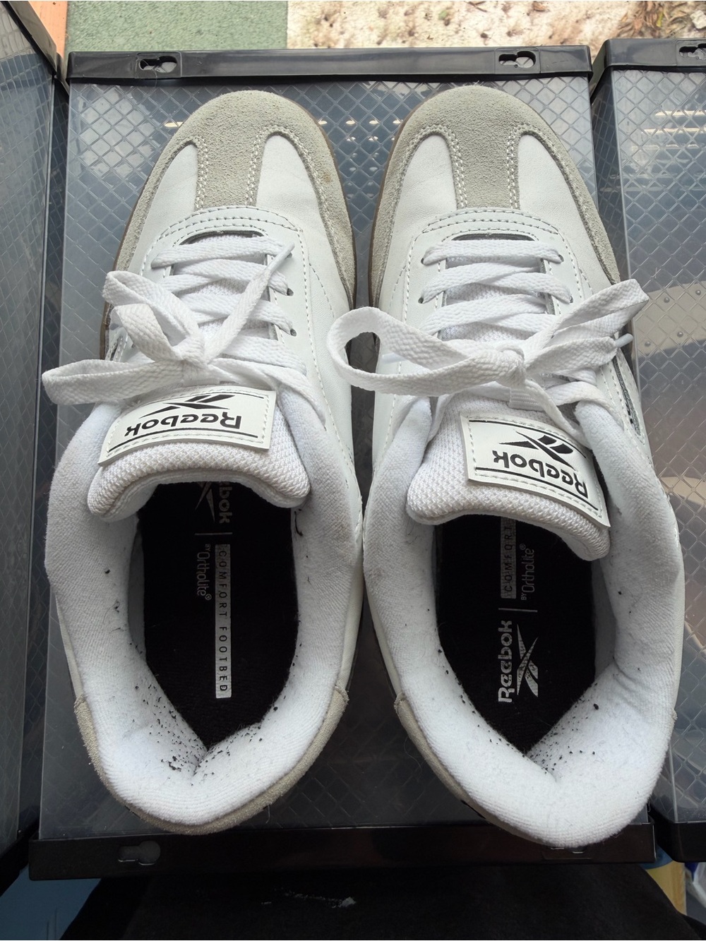 Reebok White and Light Gray Women's Low-Top Sneakers